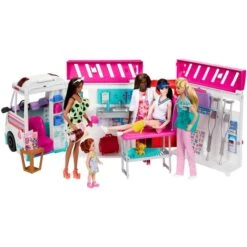 Mattel Barbie 2-in-1 Krankenwagen Spielset, Spielfahrzeug -Trendiger Spielzeugladen Mattel Barbie 2 in 1 Krankenwagen Spielset Spielfahrzeug@@1919785 6
