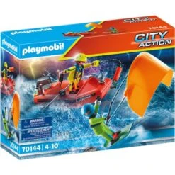 PLAYMOBIL 70144 City Action Seenot: Kitesurfer-Rettung Mit Boot, Konstruktionsspielzeug