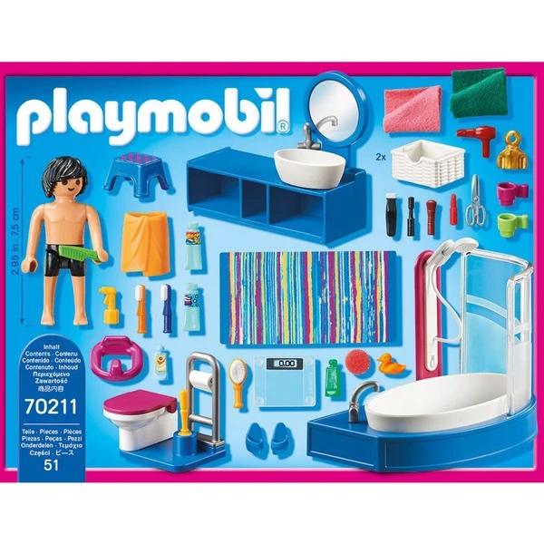 PLAYMOBIL 70211 Dollhouse Badezimmer, Konstruktionsspielzeug 2 PLAYMOBIL 70211 Dollhouse Badezimmer, Konstruktionsspielzeug – Bild 2