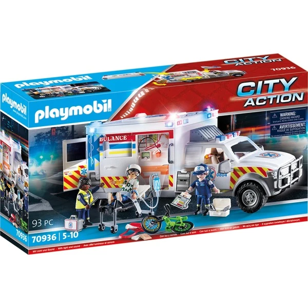 PLAYMOBIL 70936 City Action Rettungs-Fahrzeug: US Ambulance, Konstruktionsspielzeug 1 PLAYMOBIL 70936 City Action Rettungs-Fahrzeug: US Ambulance, Konstruktionsspielzeug