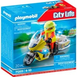 PLAYMOBIL 71205 Notarzt-Motorrad Mit Blinklicht, Konstruktionsspielzeug