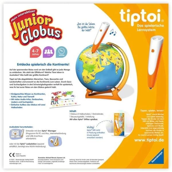 Ravensburger Tiptoi Mein Interaktiver Junior Globus, Lernspaß 3 Ravensburger Tiptoi Mein Interaktiver Junior Globus, Lernspaß – Bild 3